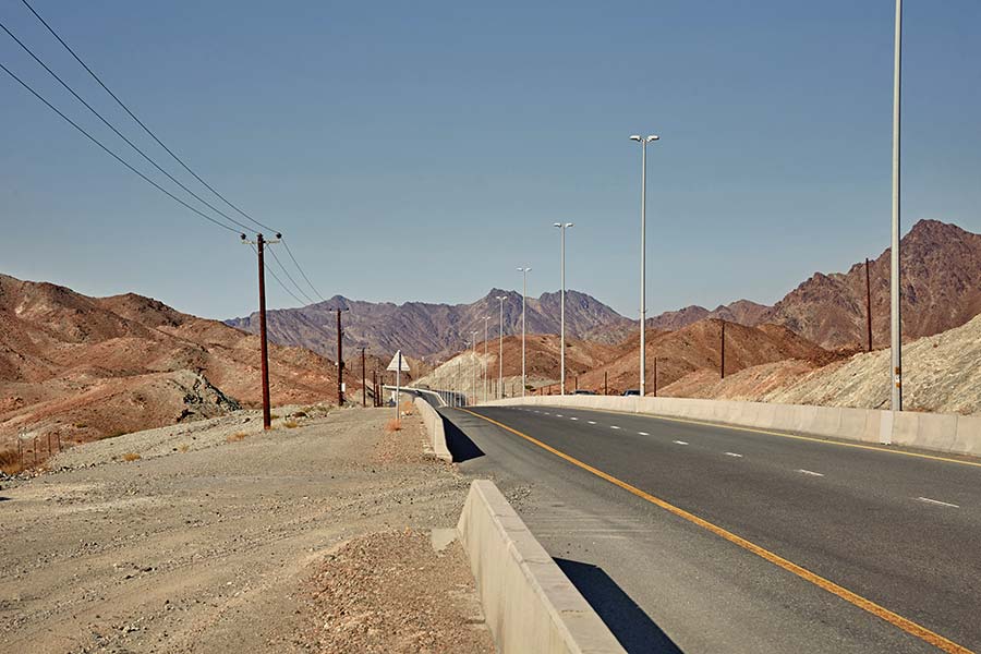 highway with Hajar mountain views