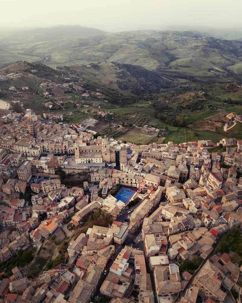 agira mountain town aerial views