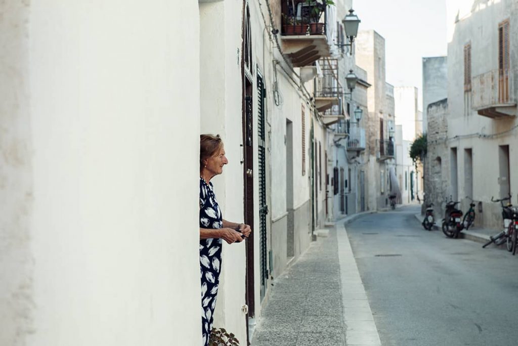 woman in favignana streets