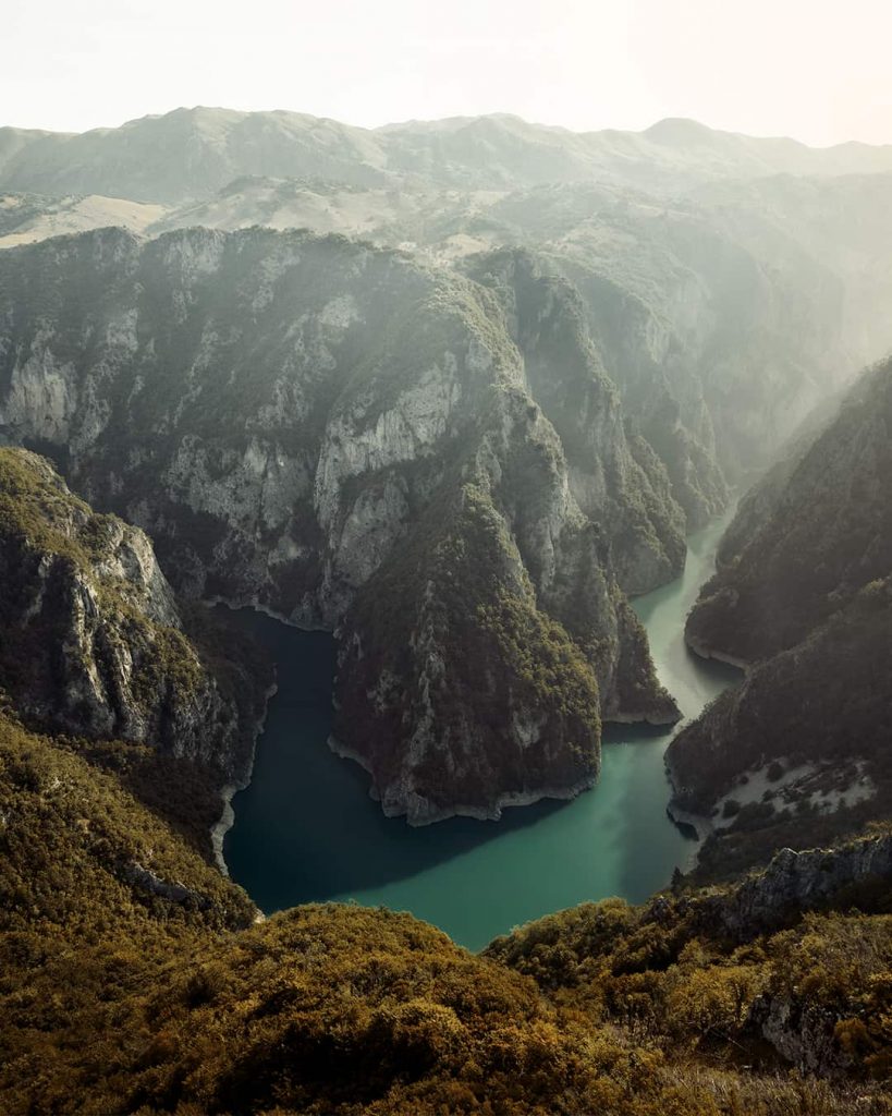 piva canyon in montenegro