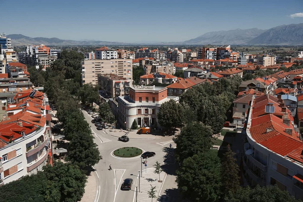 Driving in Albania and renting a car in Albania, Tirana tips-korca 360 view from the viewing tower