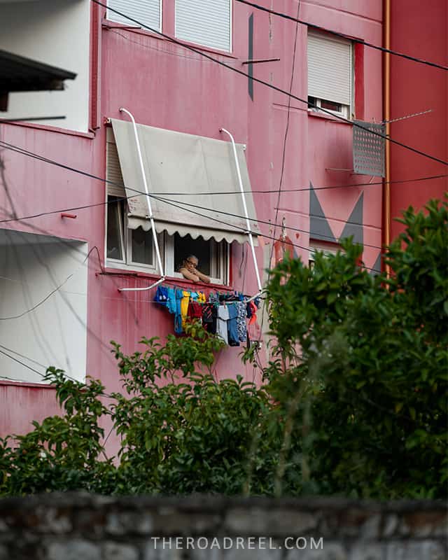 Outside Pazari I Ri new bazaar in Tirana
