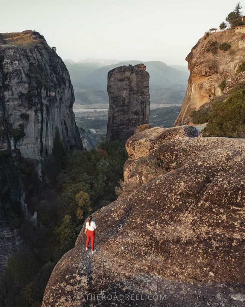 Looking at artwork of nature dating 60 million years back, Meteora, Greece, rocks