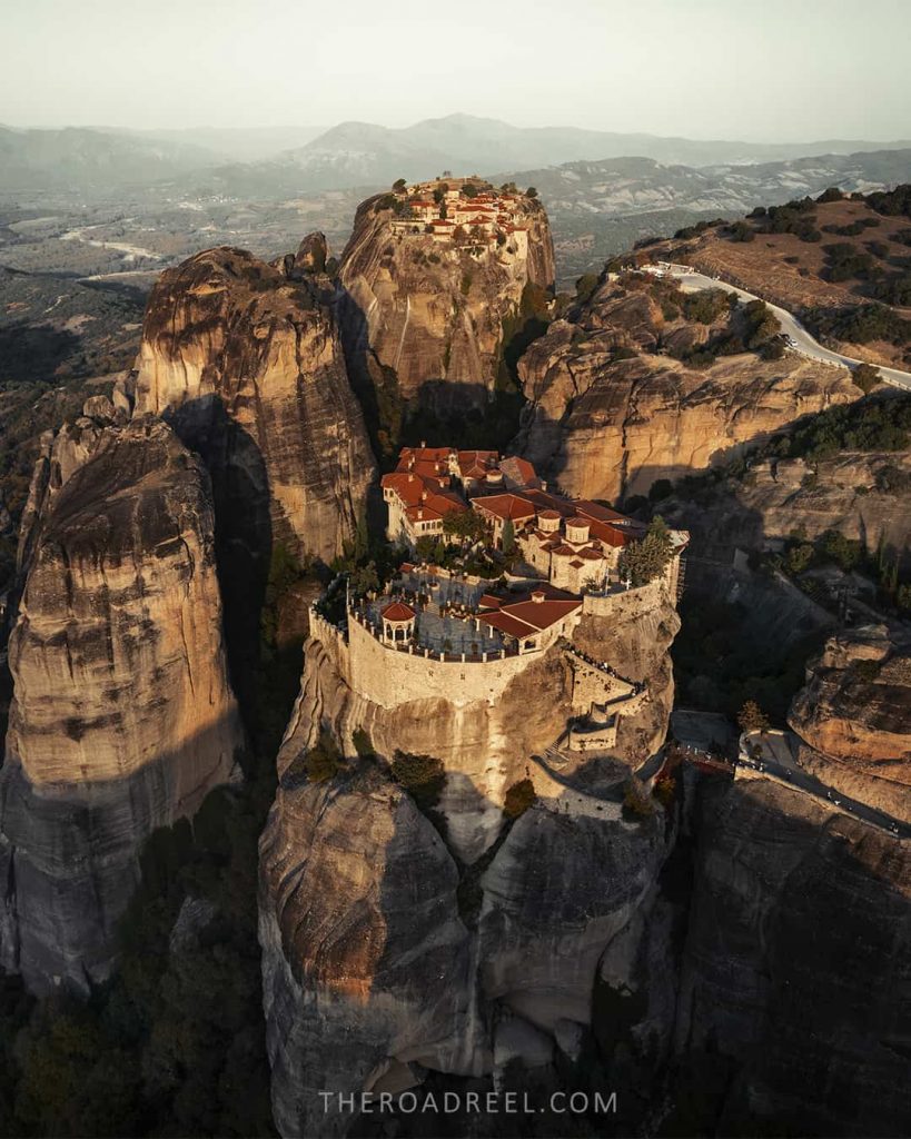 guide to meteora Varlaam monastery from the sky