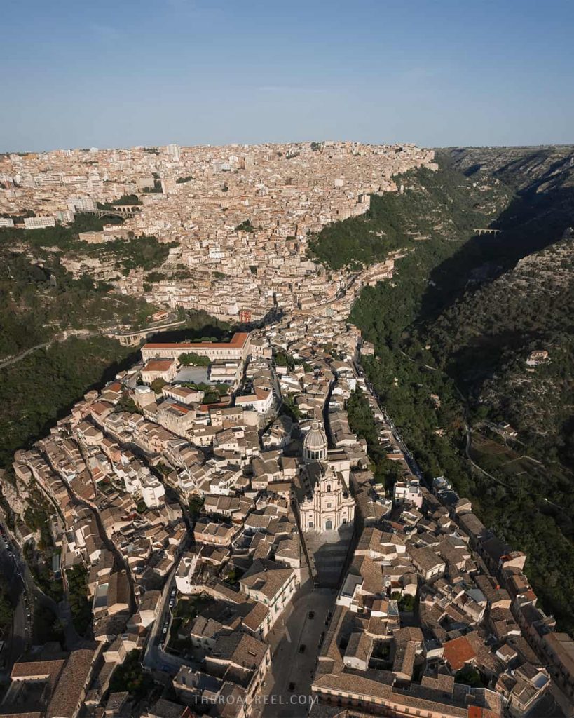 Ragusa Ibla and Superiore from drone