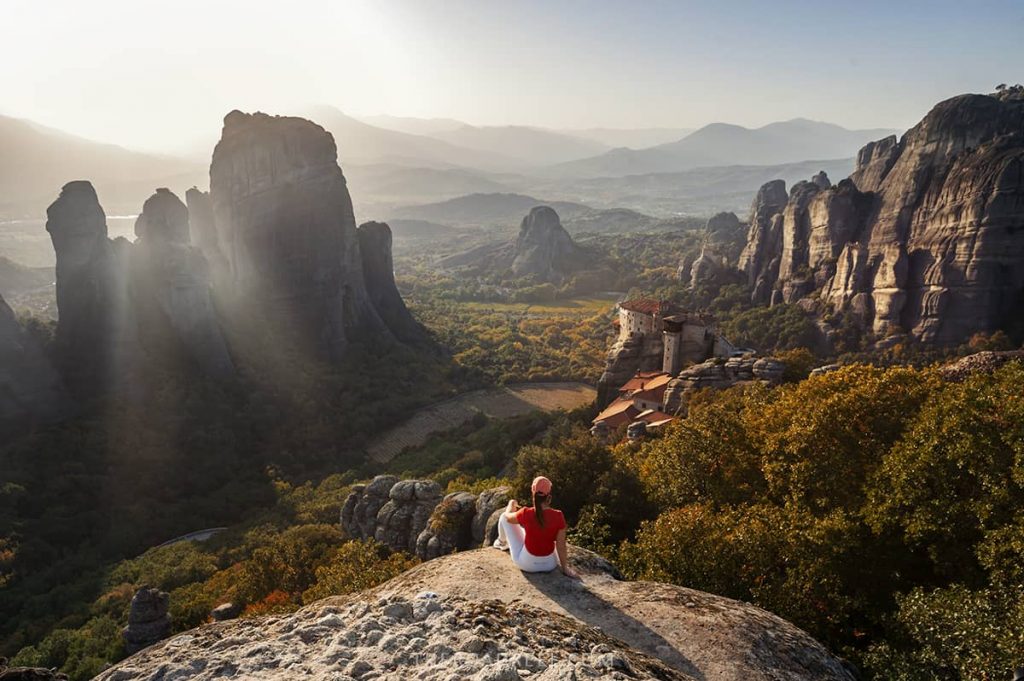 An Easy Guide to Visiting Meteora Monasteries in Greece, sunset rock