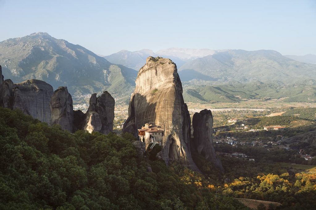 Photo locations in Meteora: Rousannou monastery at sunrise from the roadside