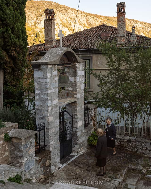 Local ladies going to the church in Kastoria, Greece