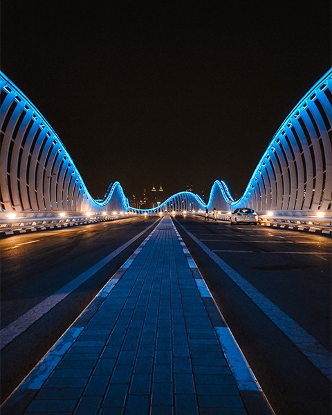 Meydan bridge is one of a cool photo locations in Dubai