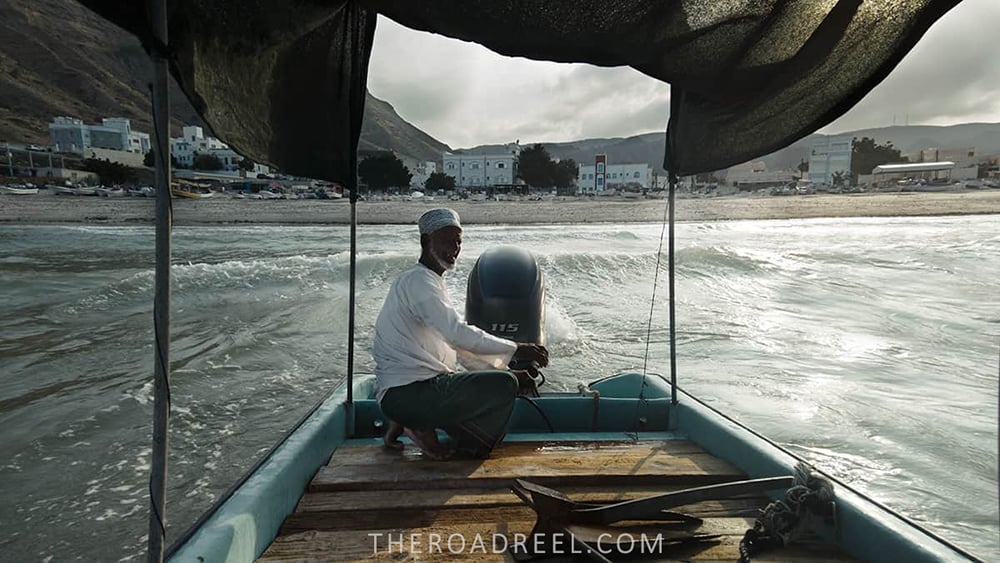 Boat ride in Qantab near Muscat, Oman