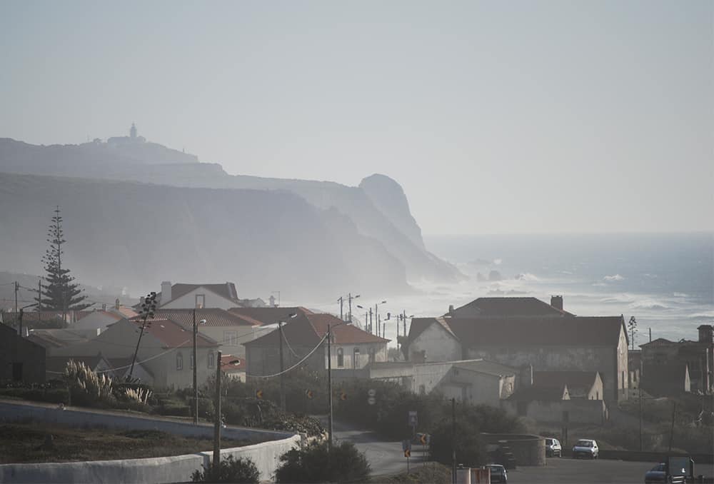 The road leading to Azenhas do Mar coastal town, Portugal