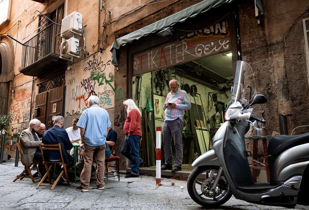 One of the back streets around Via dei Tribunali, Naples, Italy