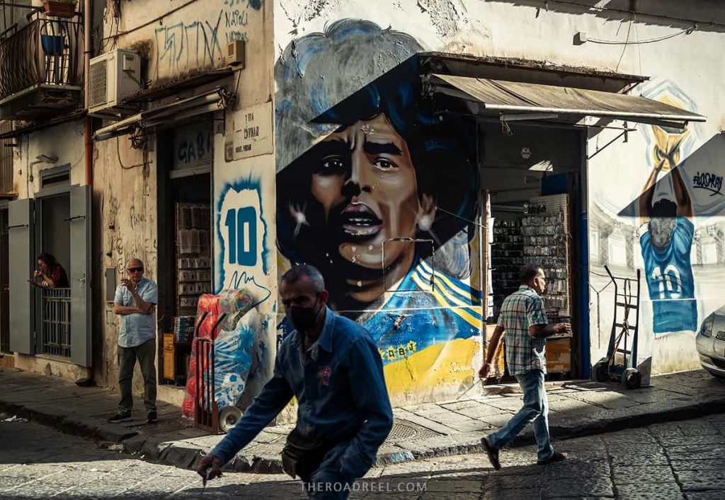 1 Day in Naples itinerary: streets of central Naples with Maradona murals