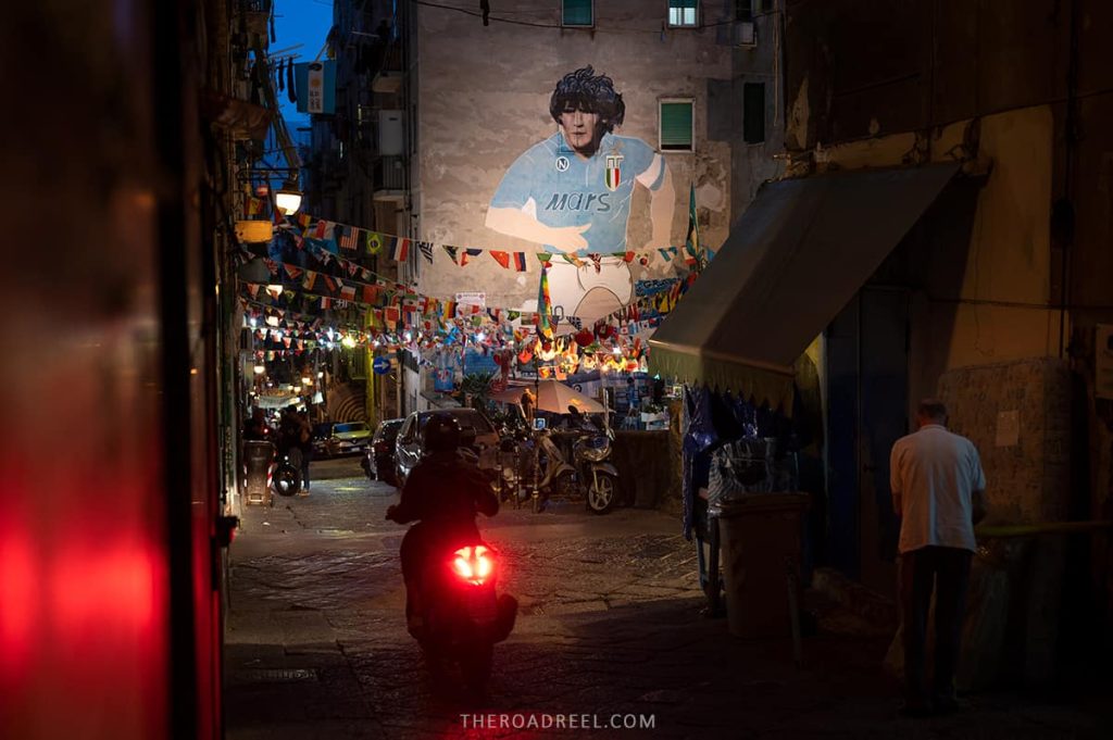 Naples in 2 days itinerary: Diego Maradona mural in Spanish Quarters