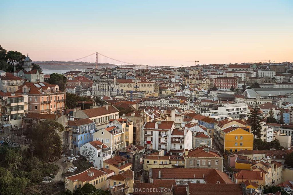 Miradouro da Senhora do Monte at sunset, lisbon 1 day itinerary