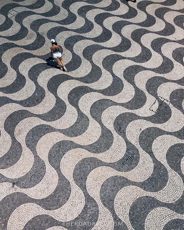 Wavy pavement in Rossio Square, Lisbon