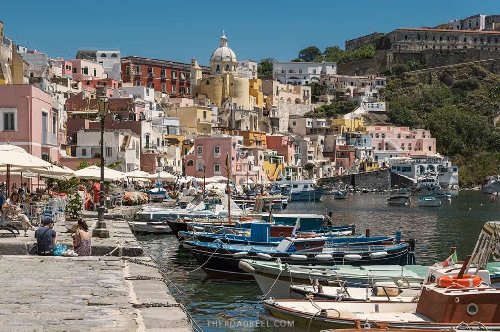 south italy itinerary: colorful Procida Marina Coricella port