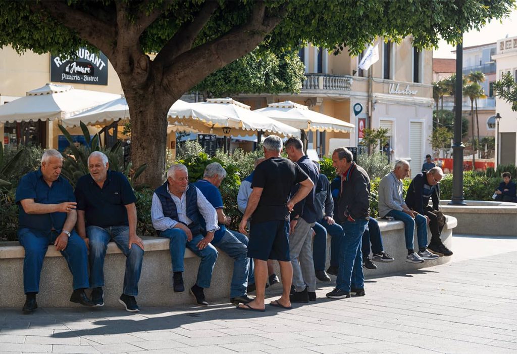 Locals gathering at Piazza Vittorio Veneto tropea italy