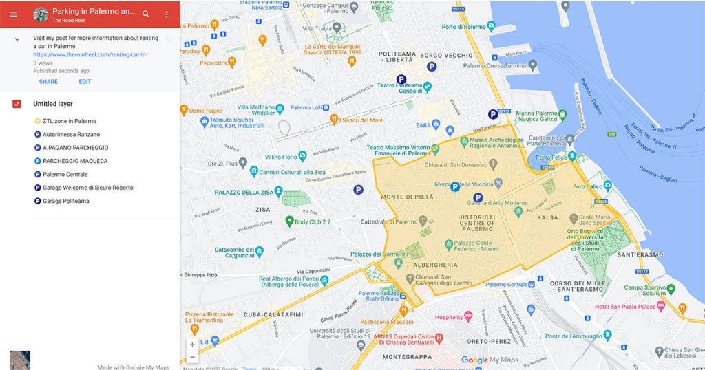 parking in palermo and ztl zone map
