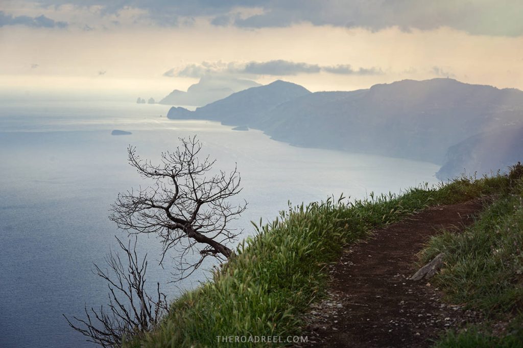 Path of the Gods hike in the evening