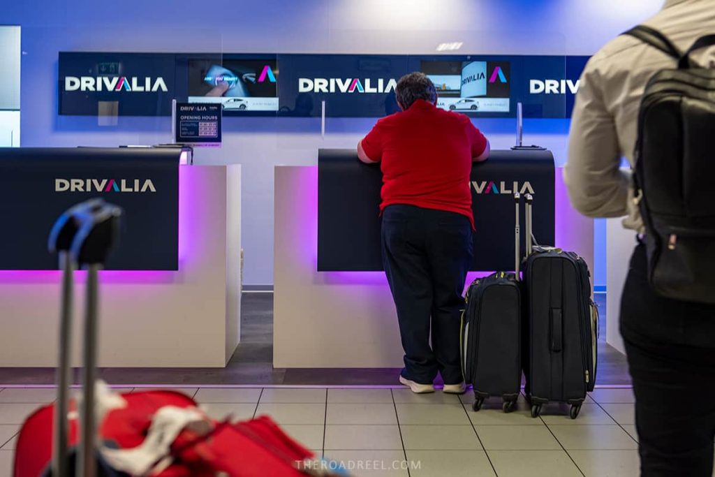 Drivalia car rental desk at Rome Fiumicino Airport