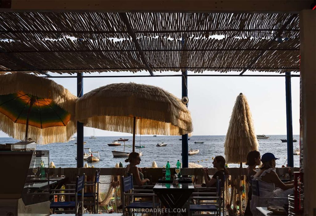 a seaside bar in amalfi coast