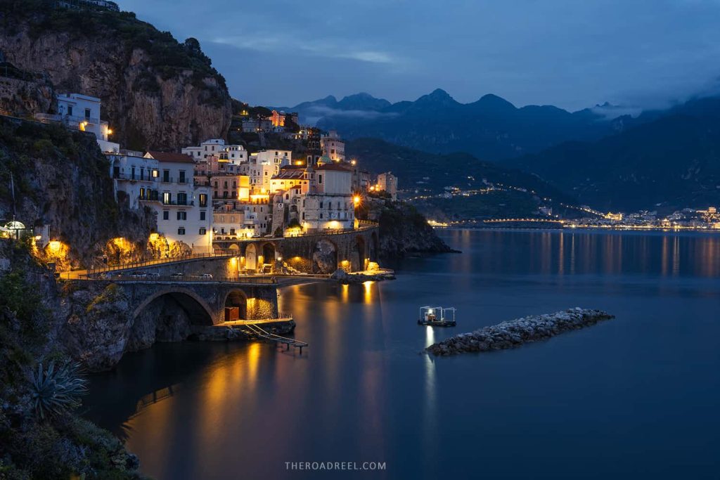 atrani views at dusk: amalfi itinerary