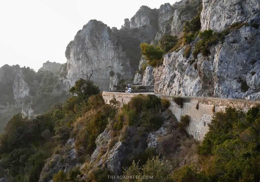 Naples to Amalfi Coast by bys- Amalfi drive at sunset