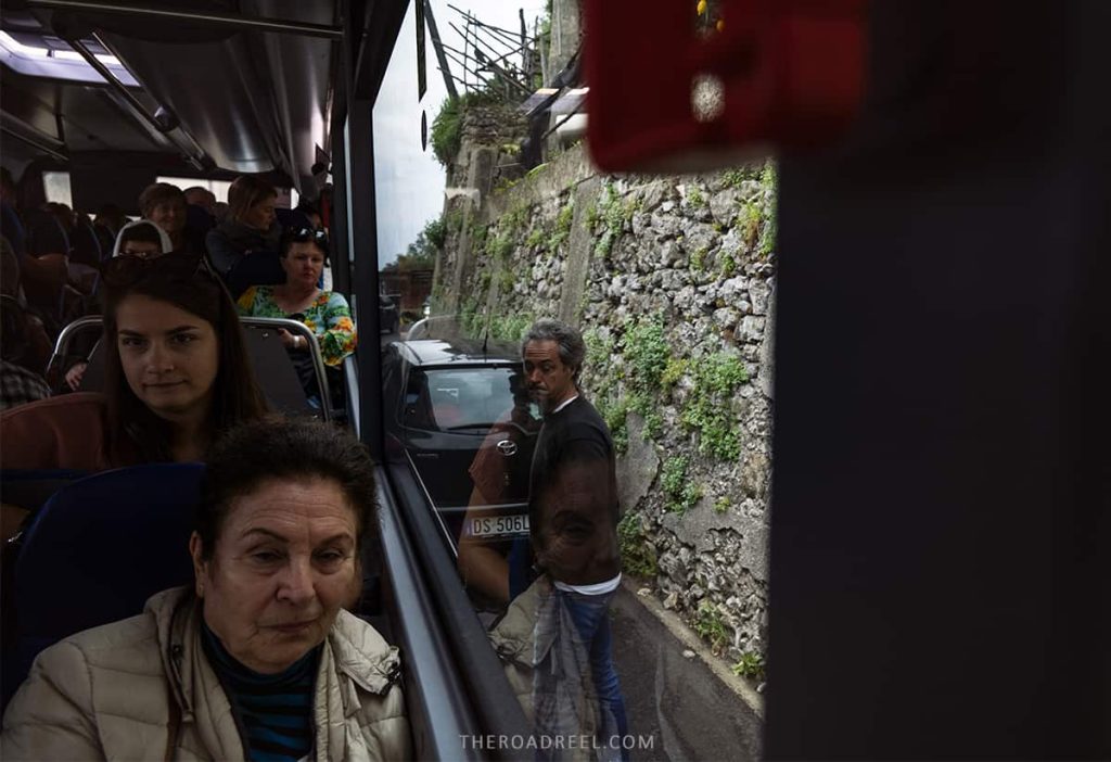 Naples to Amalfi Coast by public transportation: on SITA bus in Amalfi